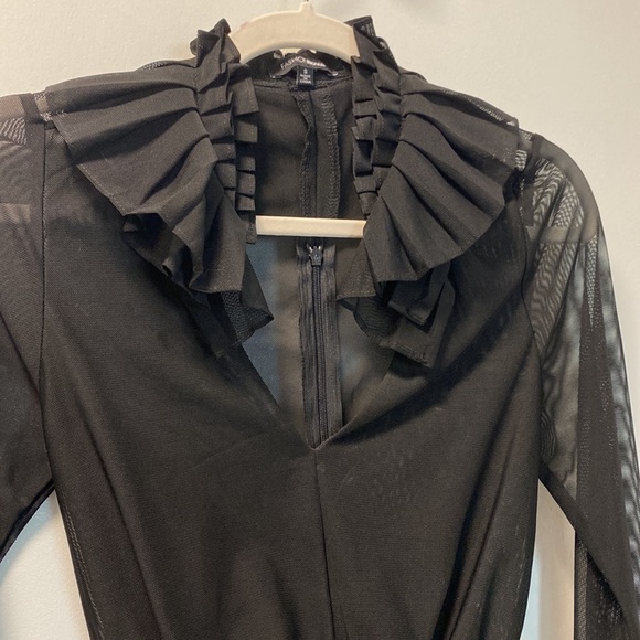 DRESS TOP (BLACK SEMI SHEER) - Picture 8 of 10